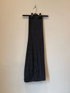 Theory Cropped Navy Pants with Light Blue Squares